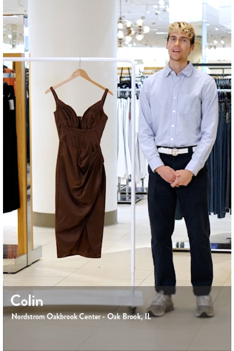 Faye Satin Pleated Midi Dress video