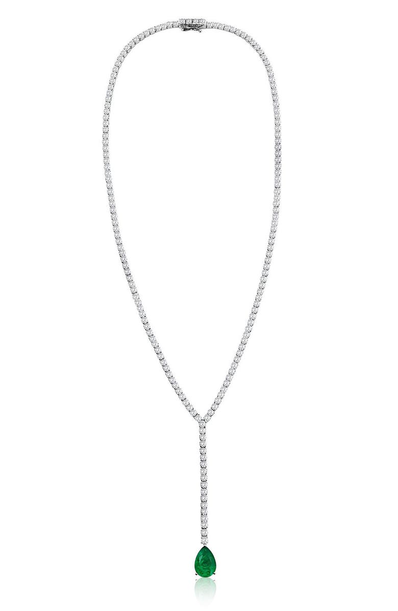 SUZY LEVIAN Gala Lariat Tennis Necklace, Alternate, color, Green