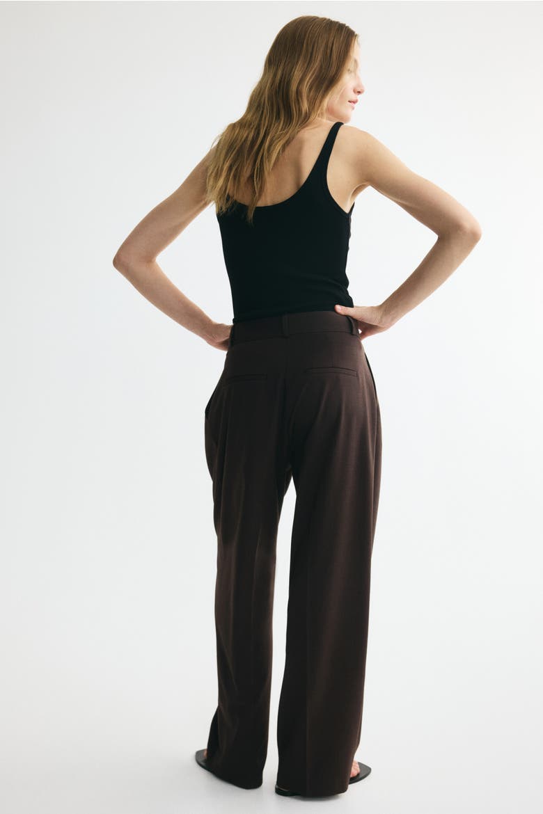 Wide-leg Pleated Pants, Alternate, color, Dark brown