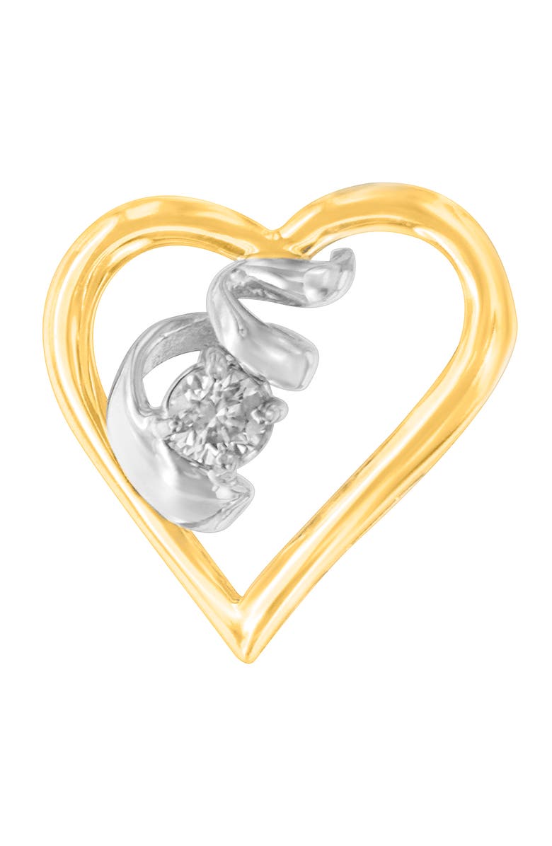 Haus of Brilliance Espira 10K Two-Tone Gold 1/10 cttw Diamond Pendant Necklace, Alternate, color, Yellow