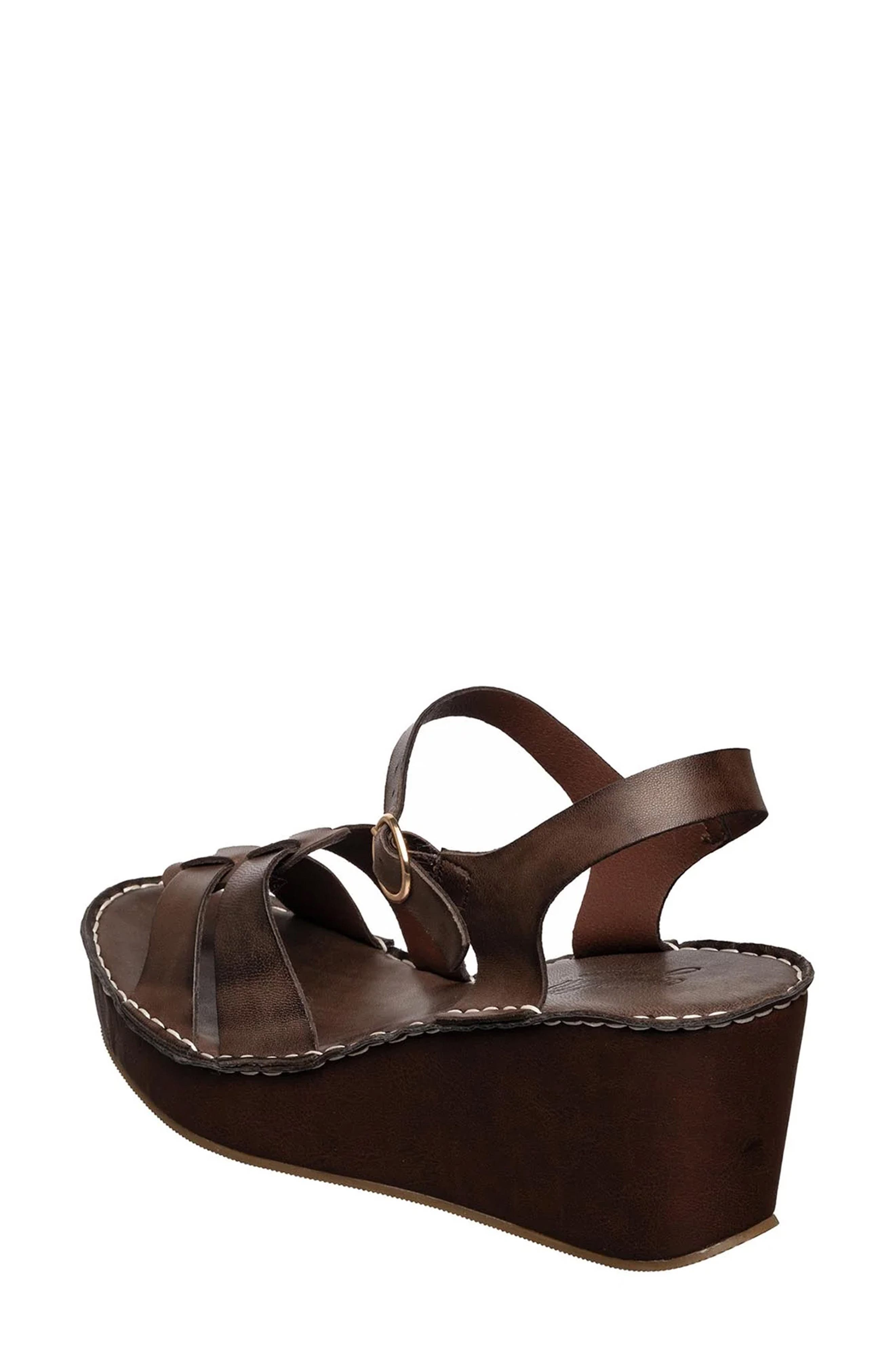 ANTELOPE Saya Platform Wedge Slingback Sandal, Alternate, color, Coffee