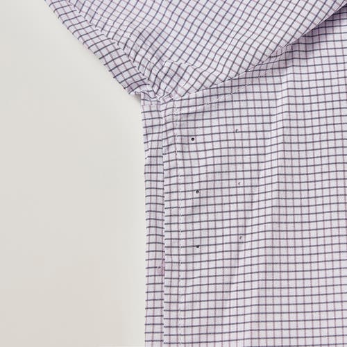 Regent Row Big And Tall Stanton Shirt Short Sleeve Button Down In White-pink-microcheck-35