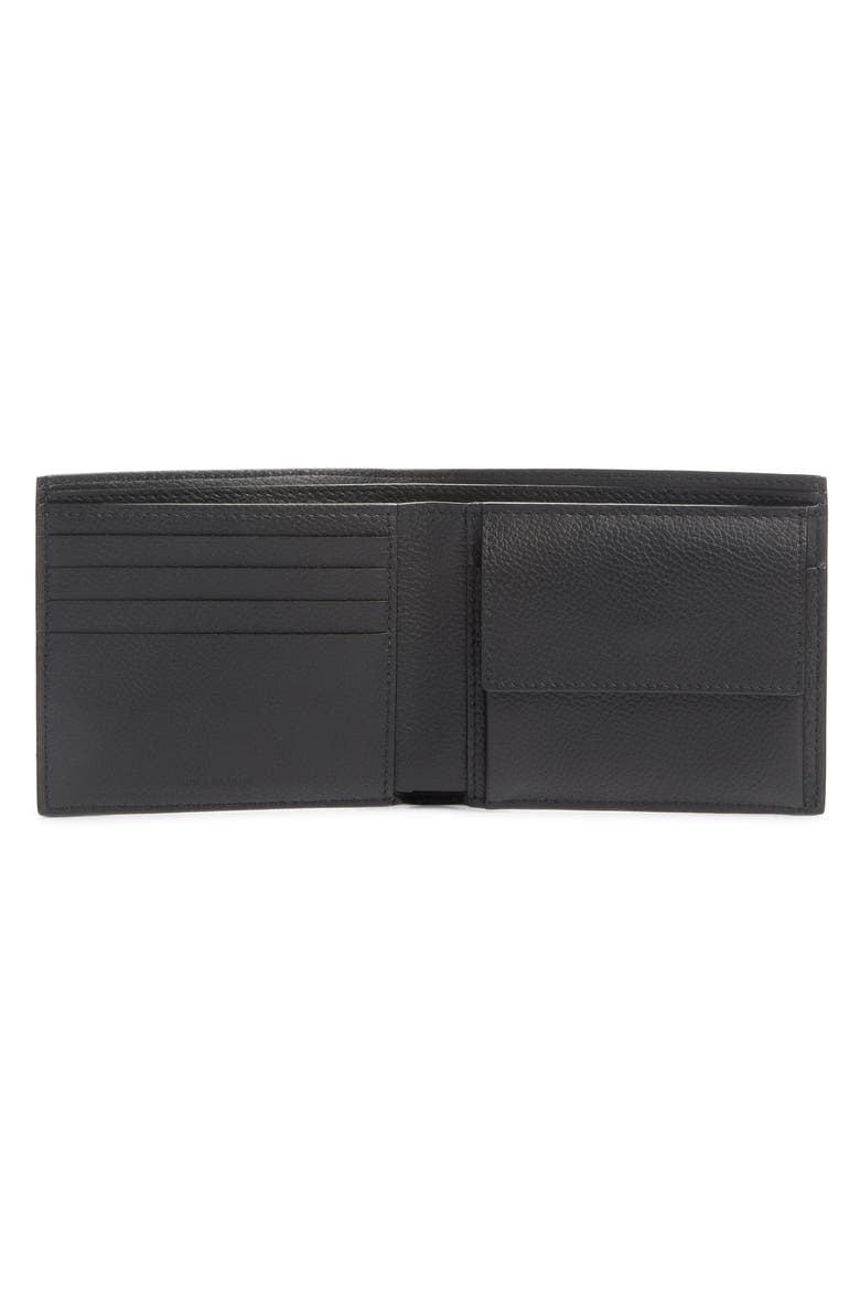 Cash Logo Leather Wallet, Alternate, color, BLACK