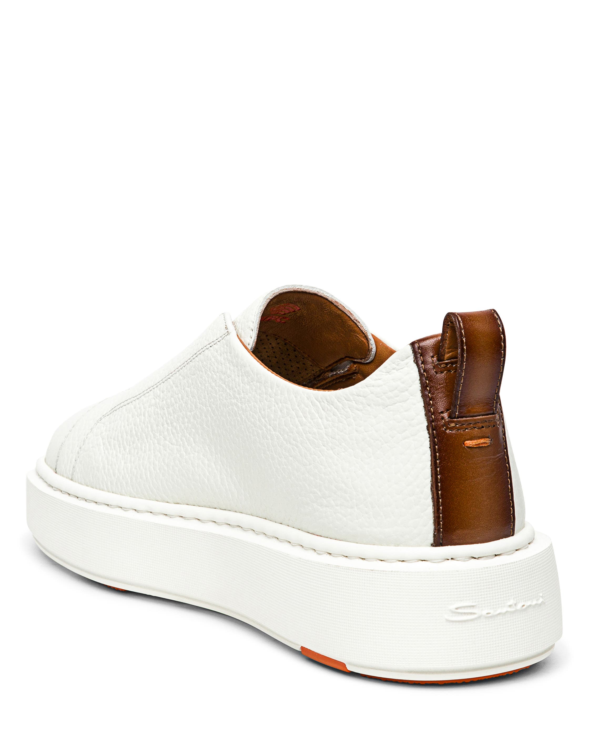 Tumbled Leather Slip-On Sneaker, Alternate, color, White