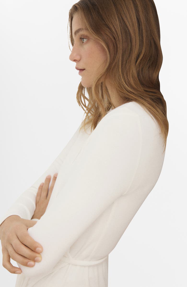 MANGO Wrap Rib Cardigan, Alternate, color, Ivory White