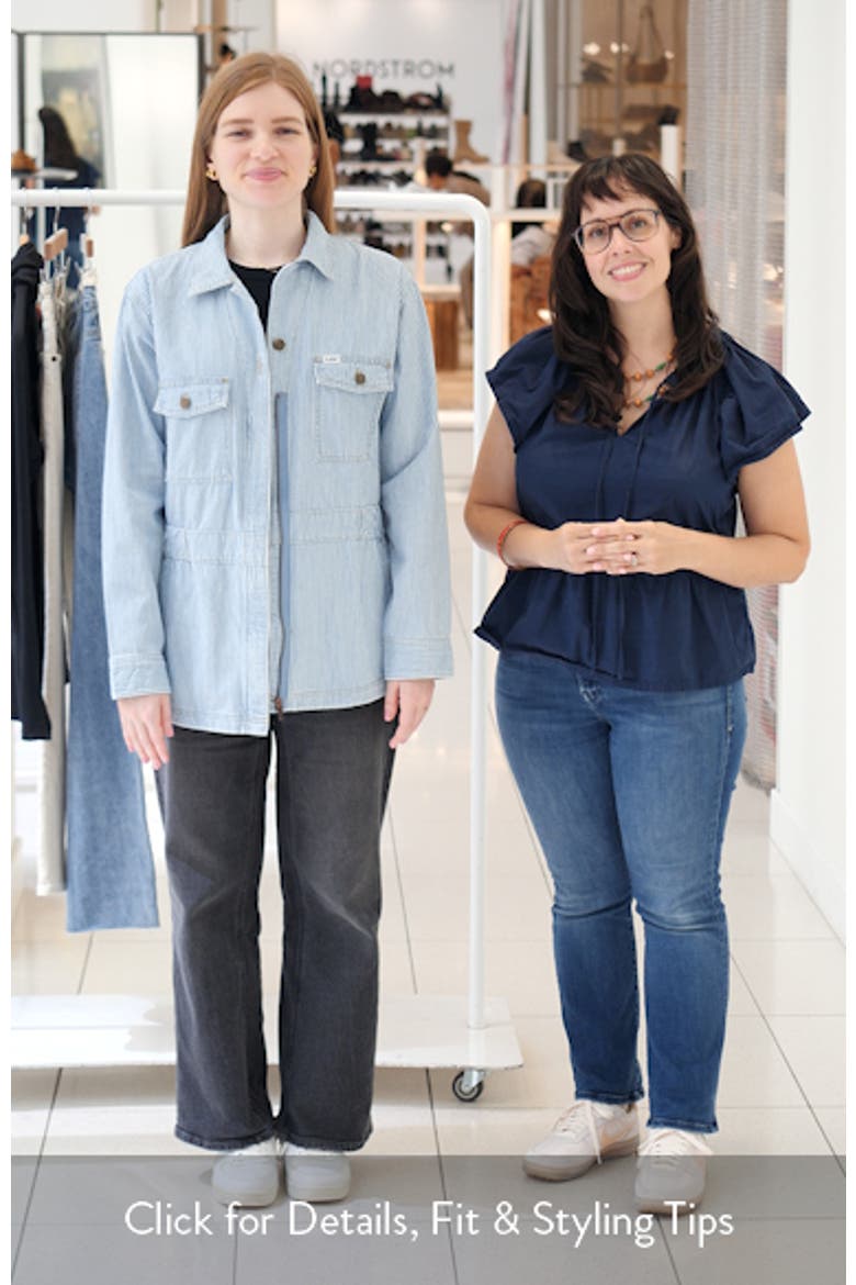 Military Oversize Stripe Cotton Denim Jacket video