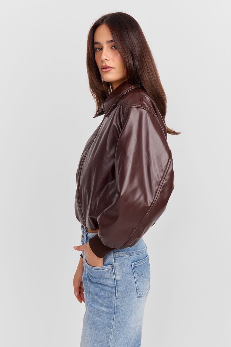 Estella Bomber Jacket, Alternate, color, Brown