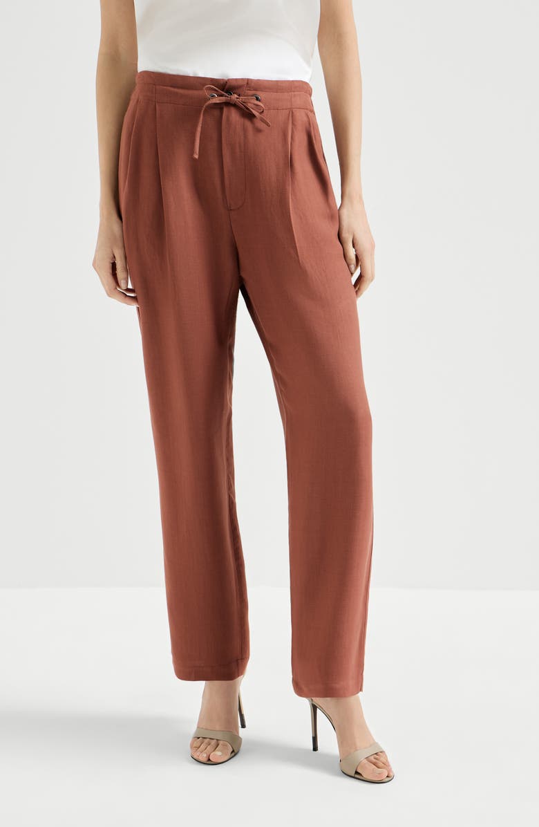 Brunello Cucinelli Tailored track trousers, Main, color, Firebrick