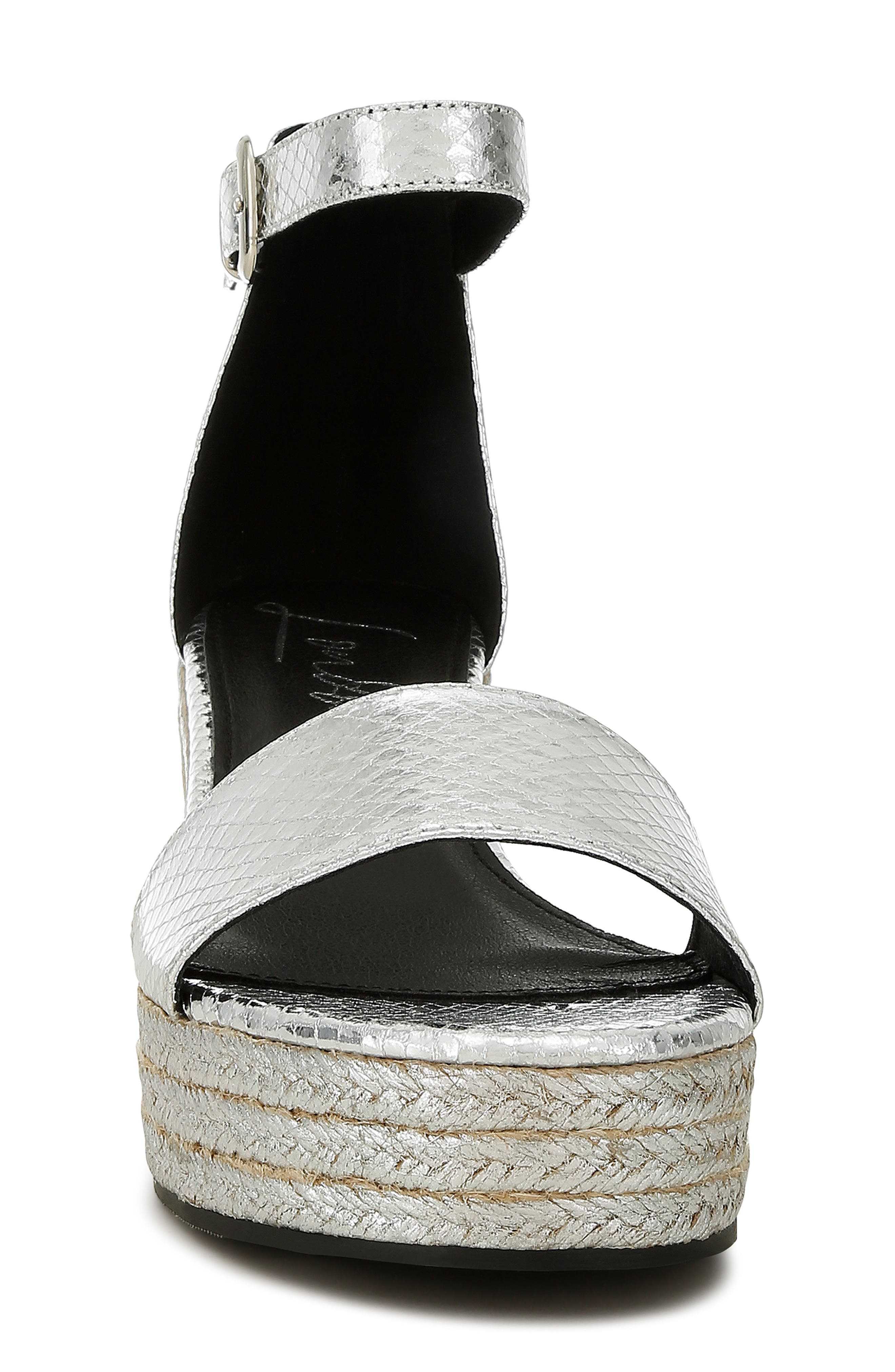 LONDON RAG Utah Platform Wedge Espadrille Sandal, Alternate, color, Silver