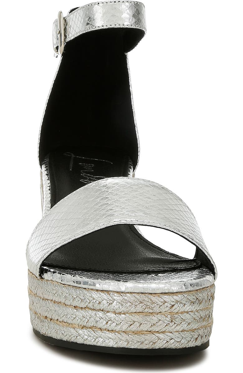 LONDON RAG Utah Platform Wedge Espadrille Sandal, Alternate, color, Silver