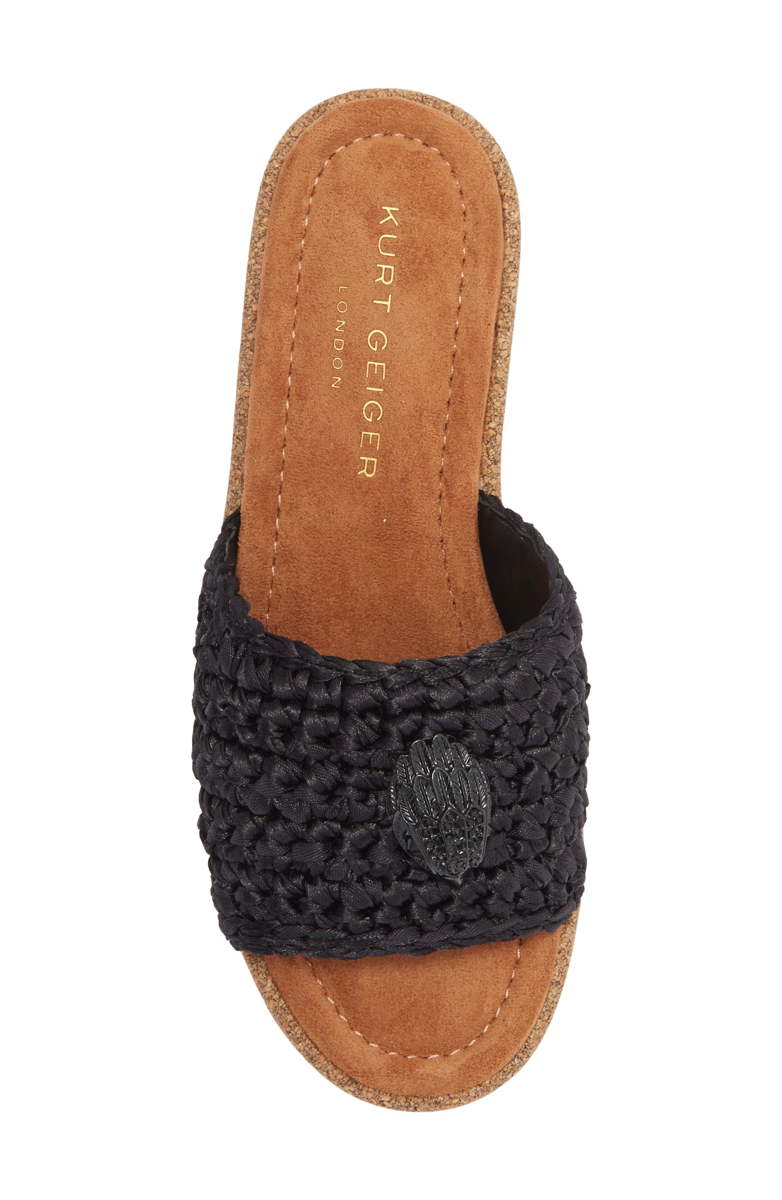 Kurt Geiger London Eagle Crocheted Slide Sandal, Alternate, color, Black