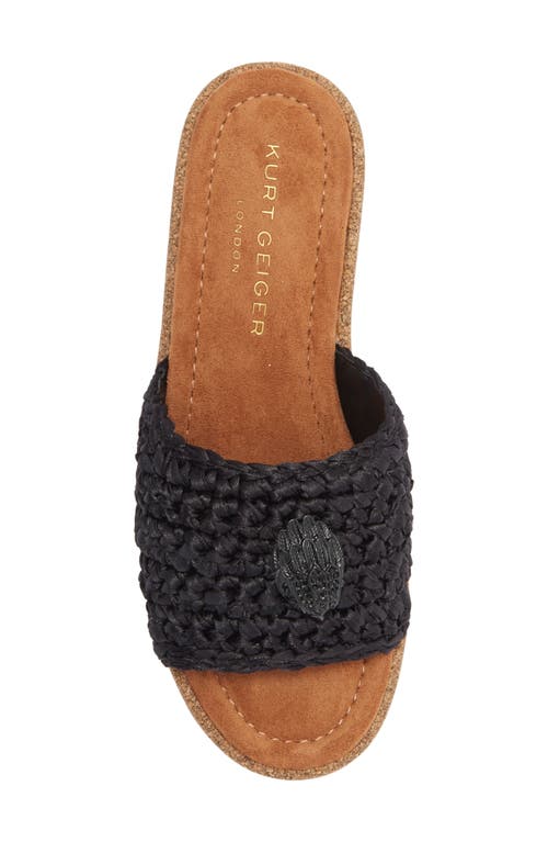 Kurt Geiger London Eagle Crocheted Slide Sandal In Black