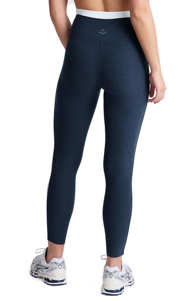 Beyond Yoga Trophy Spacedye High Waist Leggings, Alternate, color, Nocturnal Navy/ Cloud White