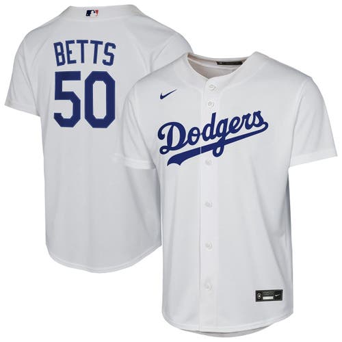 Nike Youth Mookie Betts White Los Angeles Dodgers Home Replica Player Jersey In White