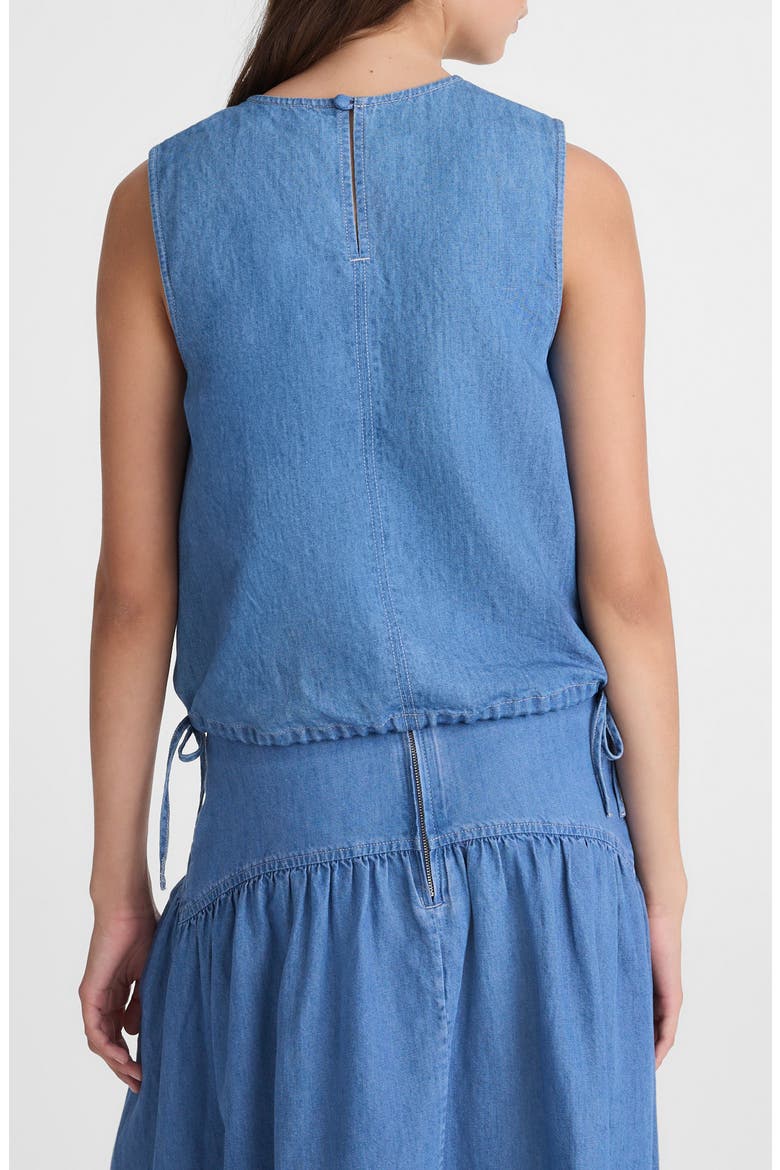 Cinched Denim Shell Top, Alternate, color, IRVING WASH