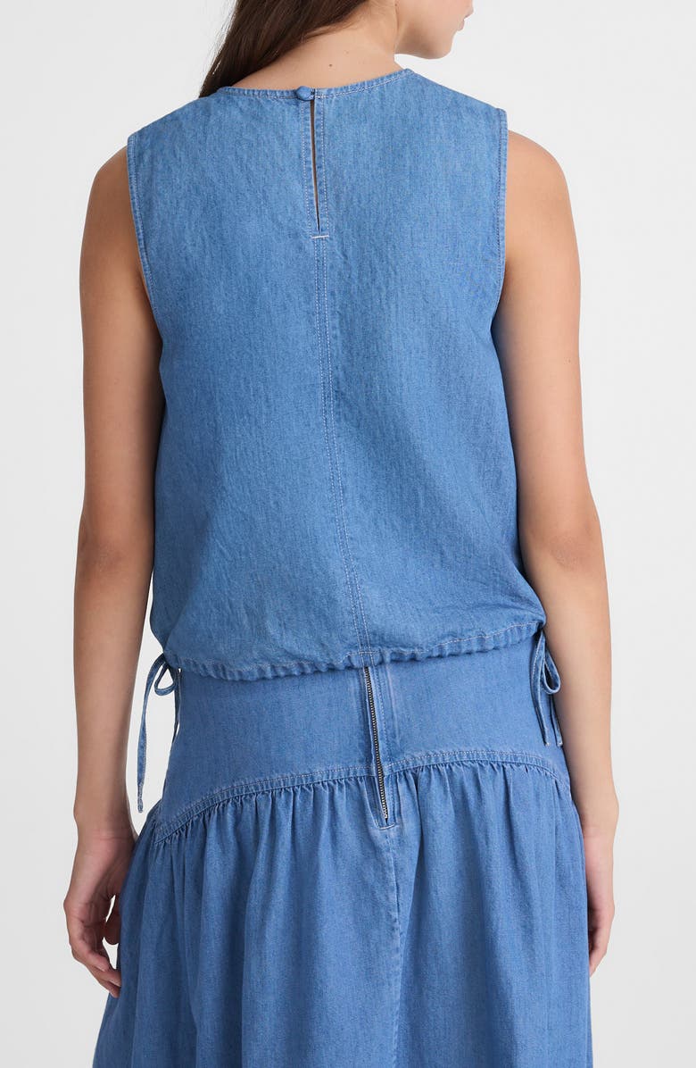 Madewell Cinched Denim Shell Top, Alternate, color, Irving Wash