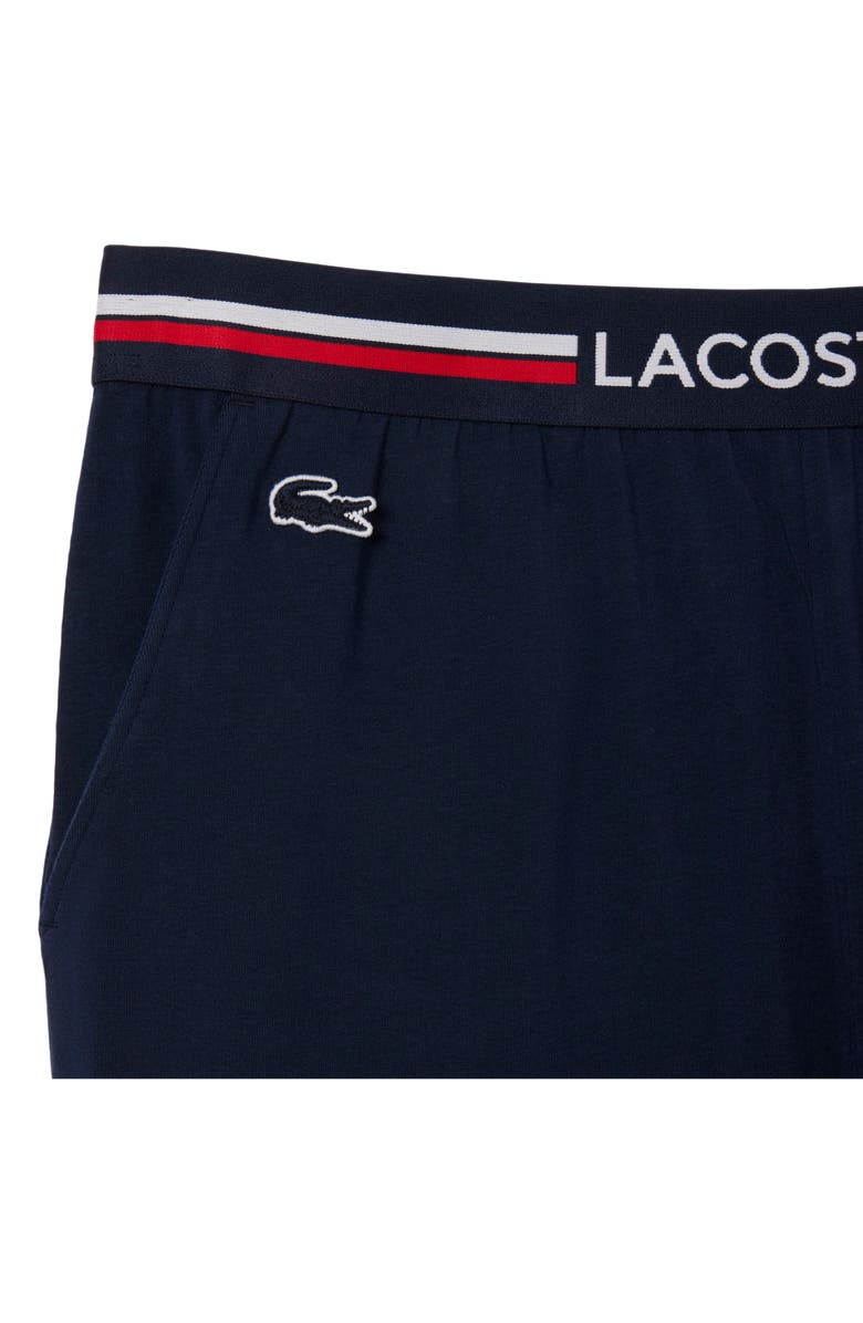 Lacoste Core Essentials Stretch Cotton Pajama Pants, Alternate, color, Navy Blue