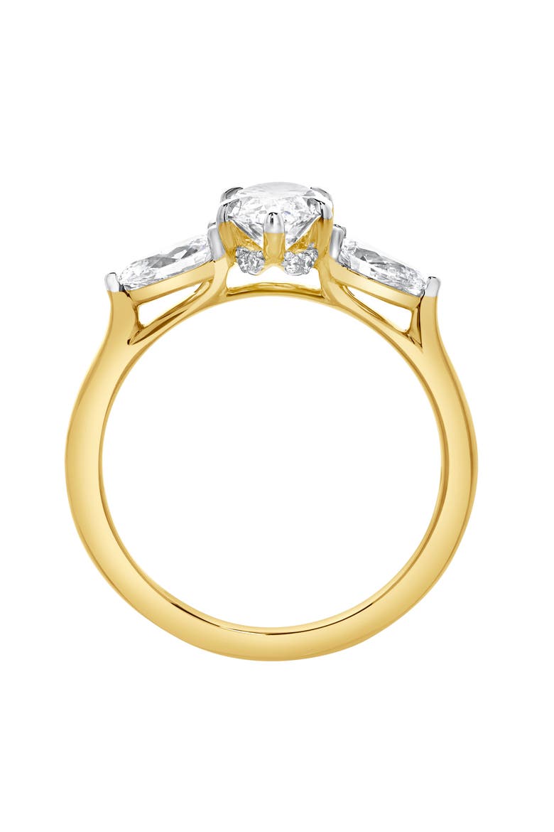 Fallon 2CT Marquise & Pear Three Stone Lab Diamond Ring 14K Gold, Alternate, color, 14K Yellow Gold