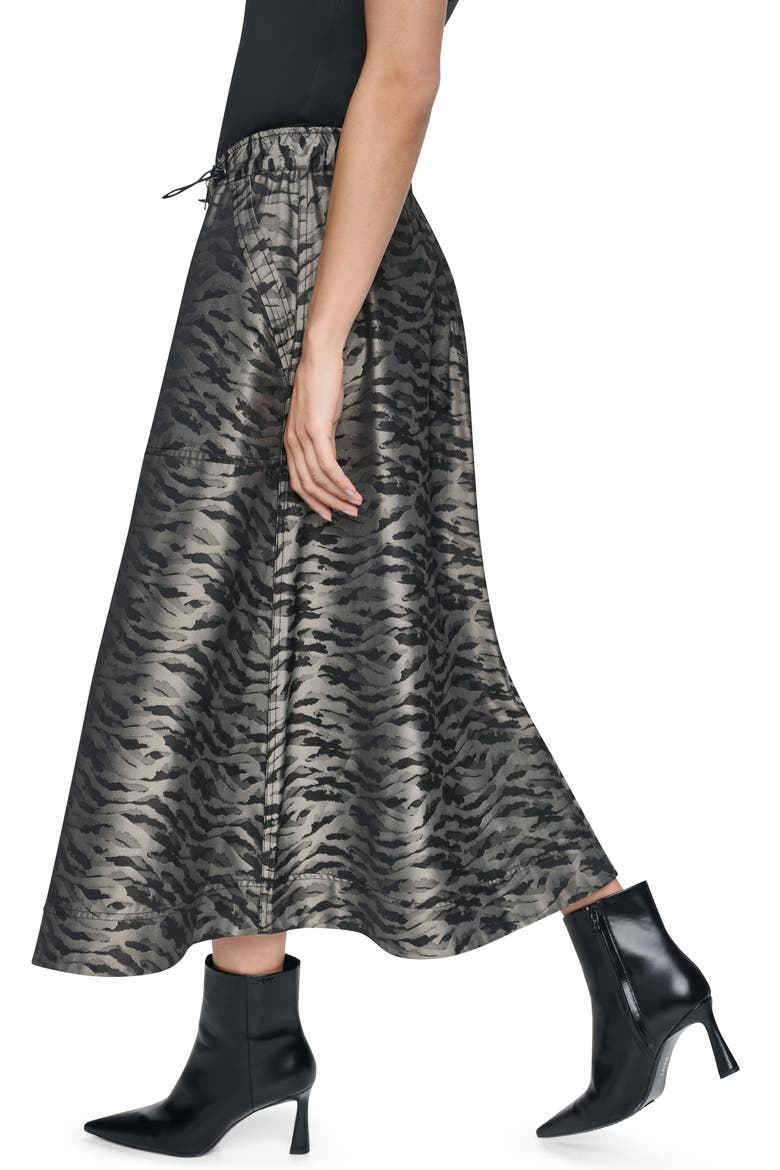 Front Zip Jacquard Midi Skirt, Alternate, color, PUTTY