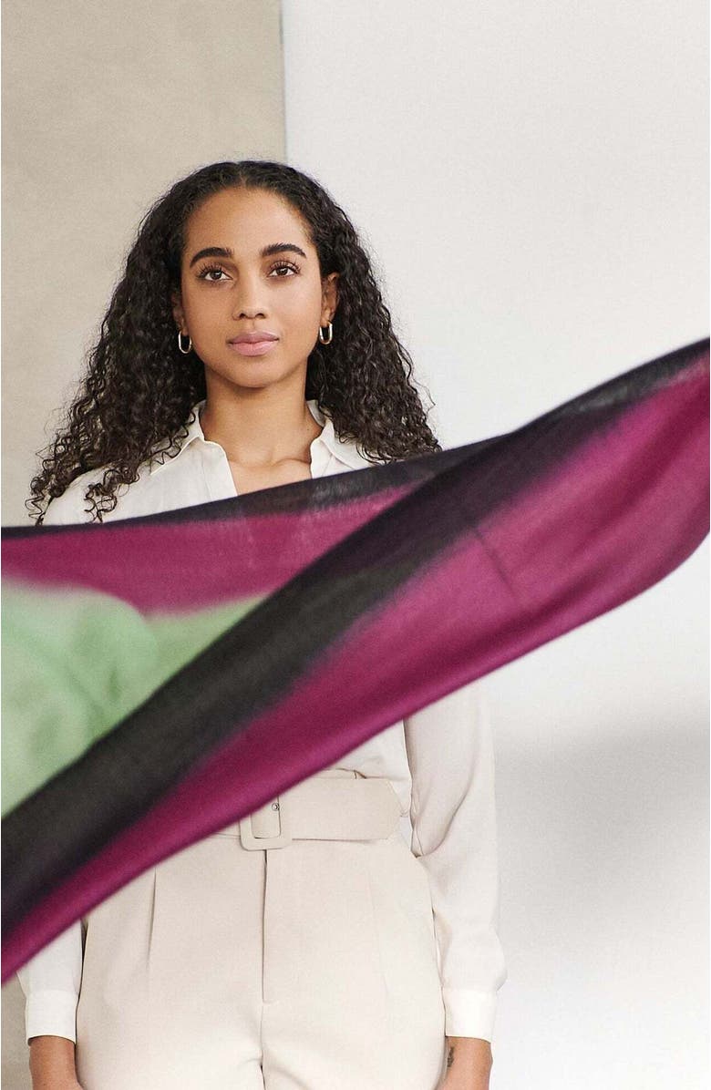 Studio Variously Iris Cashmere Merino Handloom Scarf, Alternate, color,