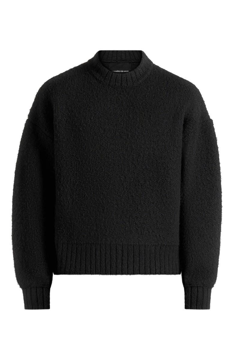 Manière De Voir Brushed Wool Knit Jumper, Alternate, color, Black