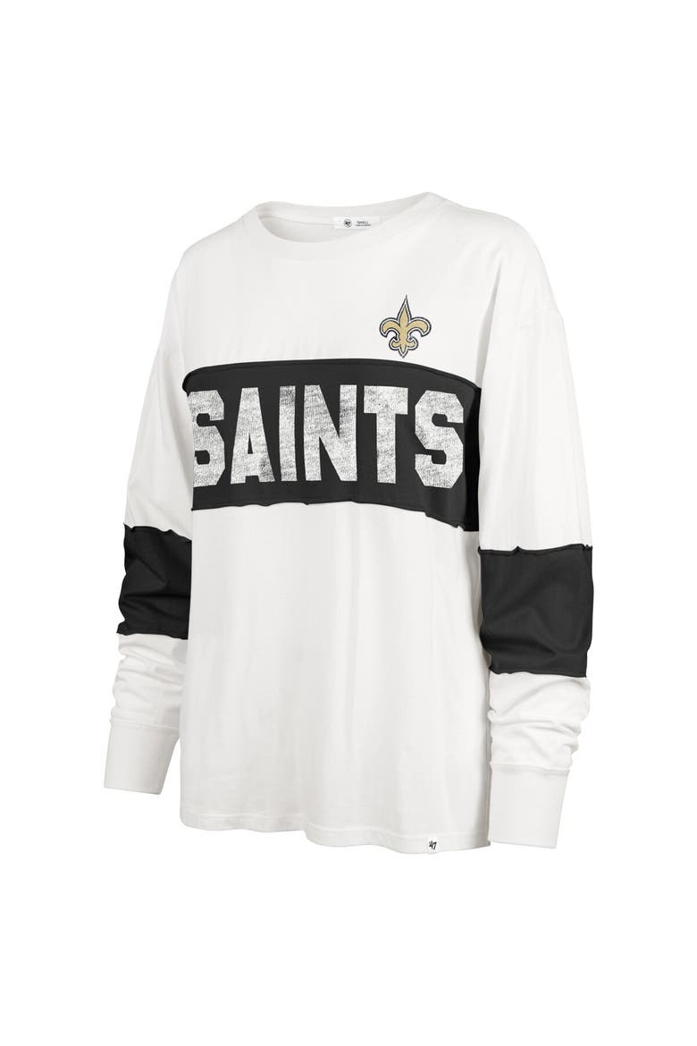 Women's '47 Cream New Orleans Saints Clubhouse Pride Taylor Long Sleeve T-Shirt, Alternate, color, Cream