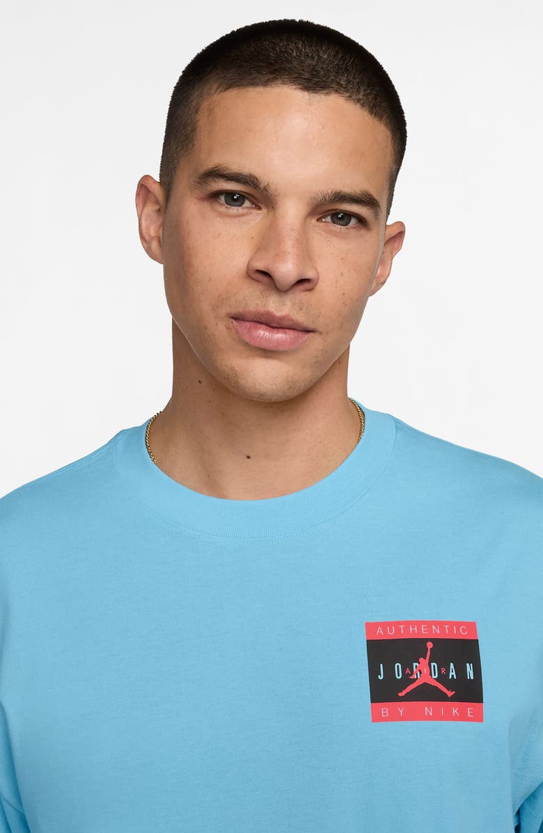 Jordan MJ Brand Authentic Graphic T-Shirt, Alternate, color, Blue Chill/ Hot Lava