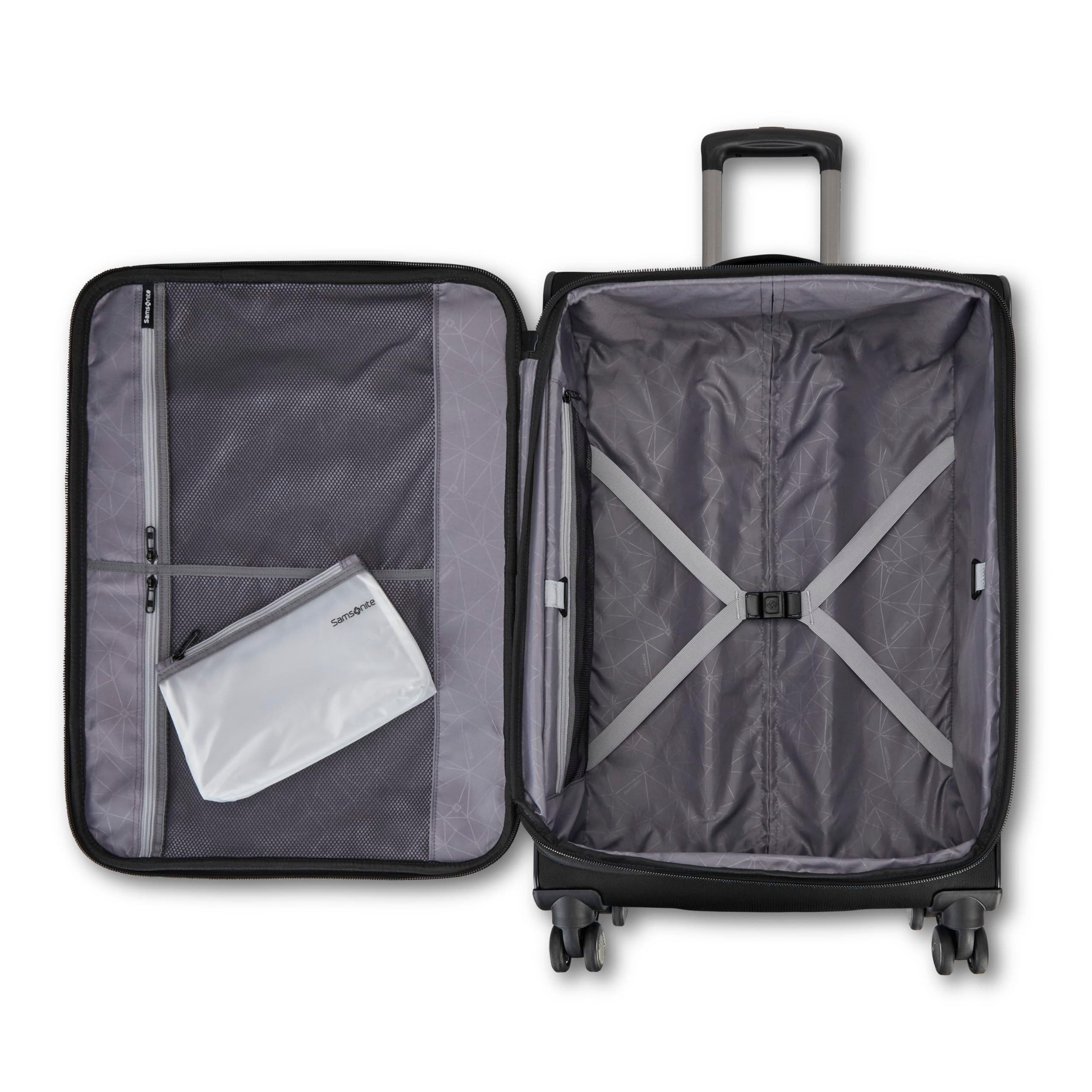 Samsonite Ascella 4 Softside Expandable 29" Checked Spinner, Alternate, color, Black