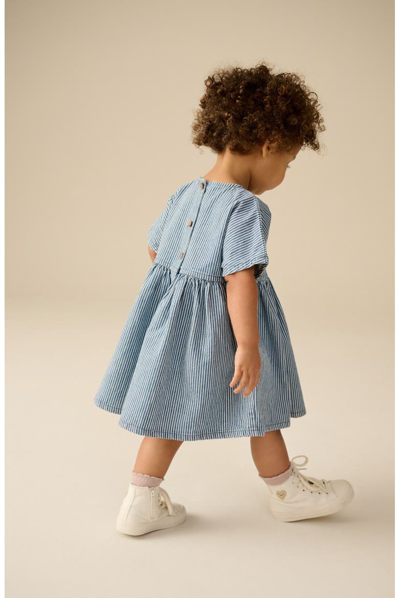Kids' Strawberry Patch Stripe Denim Dress, Alternate, color, BLUE