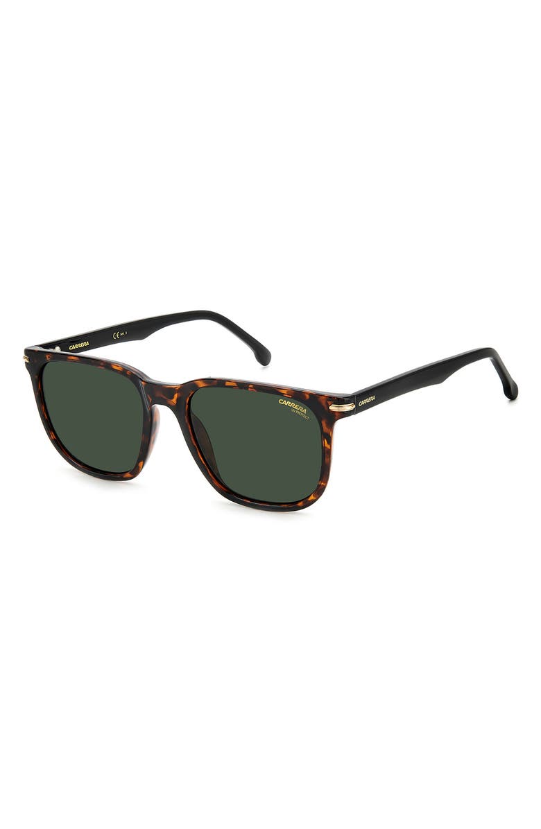 Carrera Eyewear 54mm Rectangular Sunglasses, Alternate, color, Havana