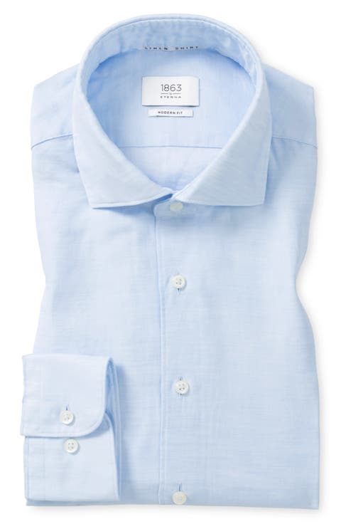 Modern Fit Cotton 
Linen Dress Shirt
