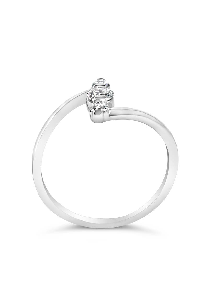 10K Gold 1/4 Cttw Lab Grown Diamond Vertical Three Stone Ring, Alternate, color, White