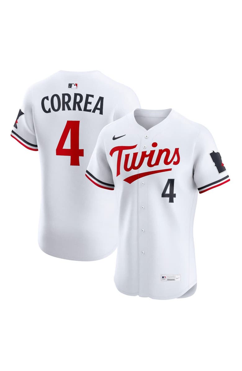 Nike Men's Nike Carlos Correa White Minnesota Twins Home Elite Player Jersey, Alternate, color,
