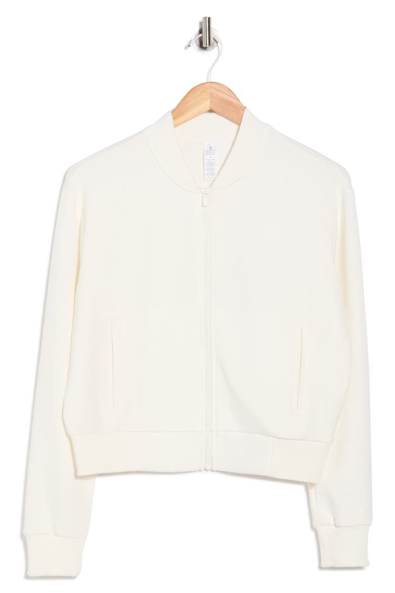 Second Avenue Full Zip Scuba Bomber Jacket, Alternate, color, WHITE DOVE