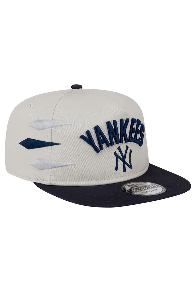 Men's New Era Cream New York Yankees Iron Golfer Snapback Hat, Alternate, color, Cream