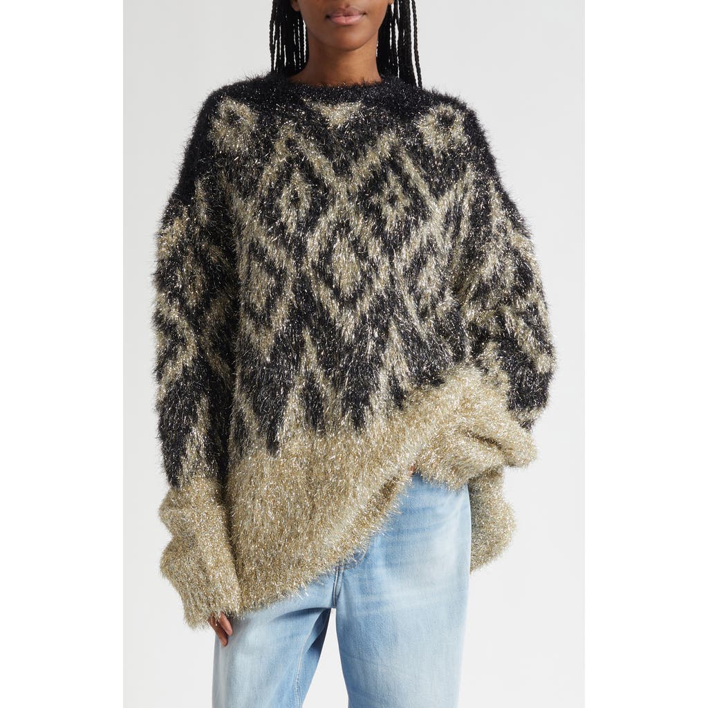 Acne Studios Kinai Metallic Tinsel Fair Isle Sweater In Multi