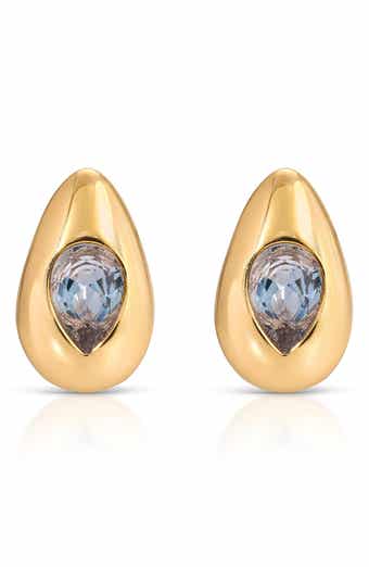 Glowing Teardrop Cubic Zirconia Stud Earrings