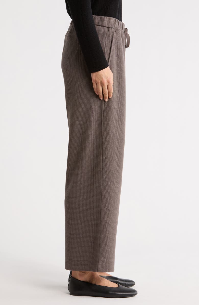 Eileen Fisher Organic Cotton Blend Ankle Wide Leg Drawstring Pants, Alternate, color, Rye
