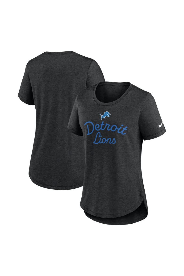 Women's Nike Black Detroit Lions Script Tri-Blend T-Shirt, Main, color, Black