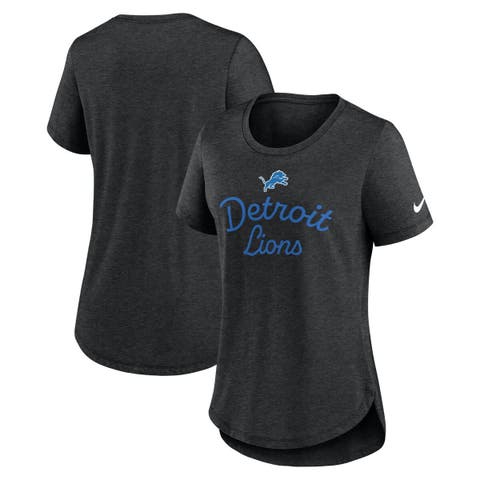 Women's Nike Black Detroit Lions Script Tri-Blend T-Shirt