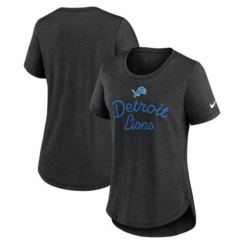 Nike Black Detroit Lions Script Tri-blend T-shirt In Black