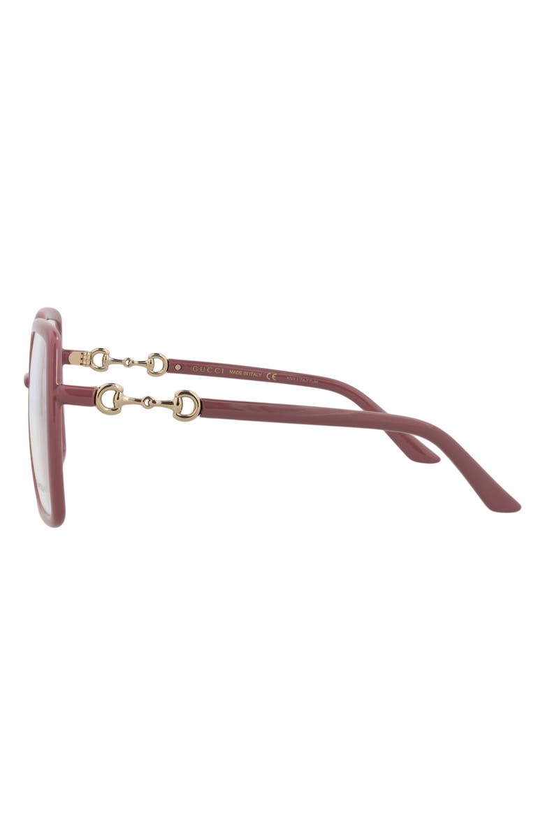 Gucci 55mm Square Optical Frames, Alternate, color, Pink Pink Transparent