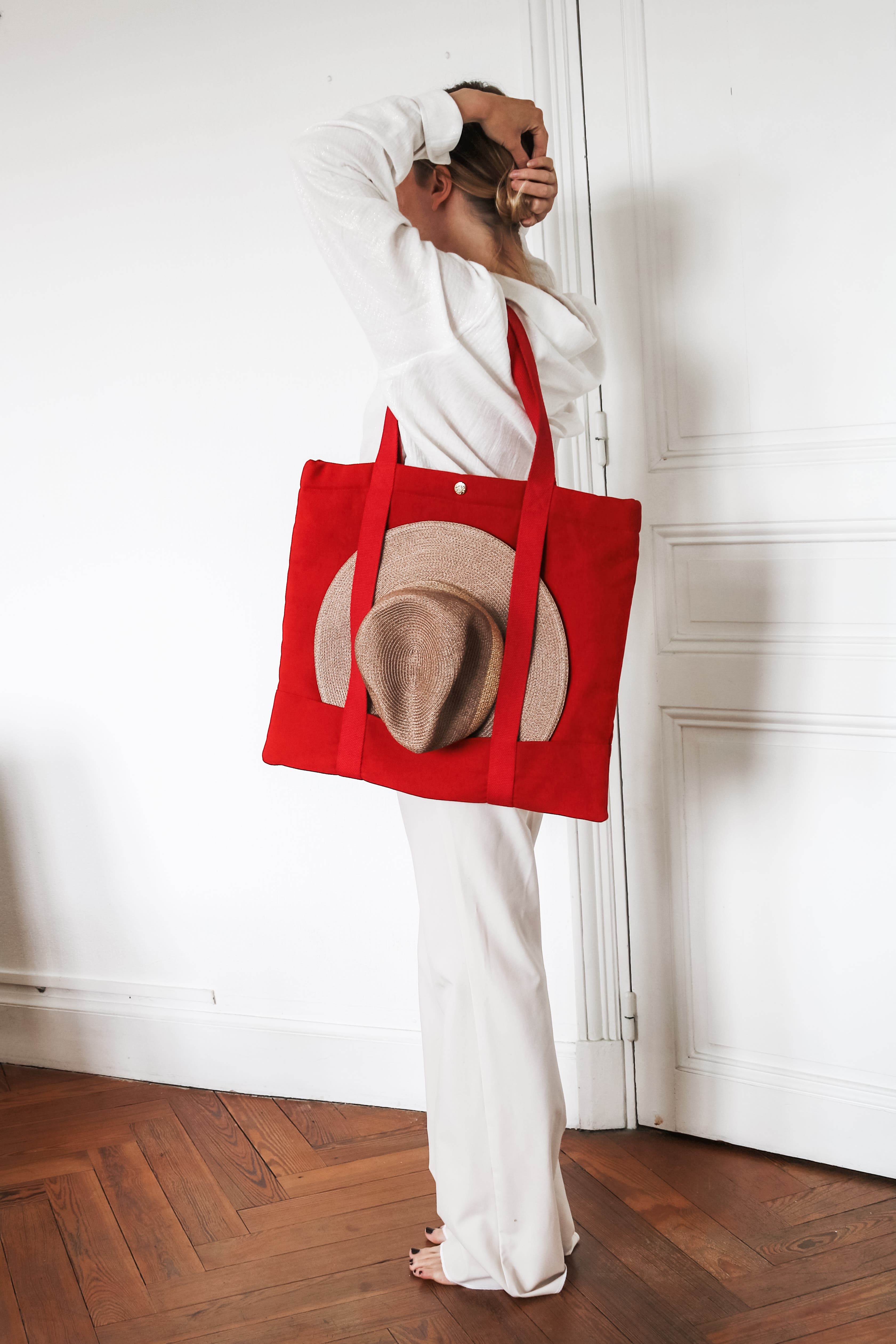 Parakalo Cotton Canvas Bag, Alternate, color, Red
