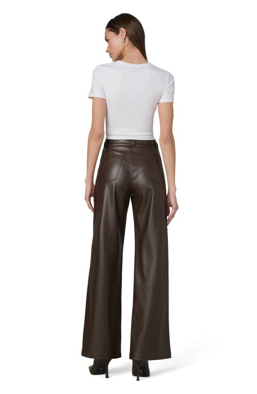 Joe's The Mia High Waist Faux Leather Wide Leg Jeans In Brown