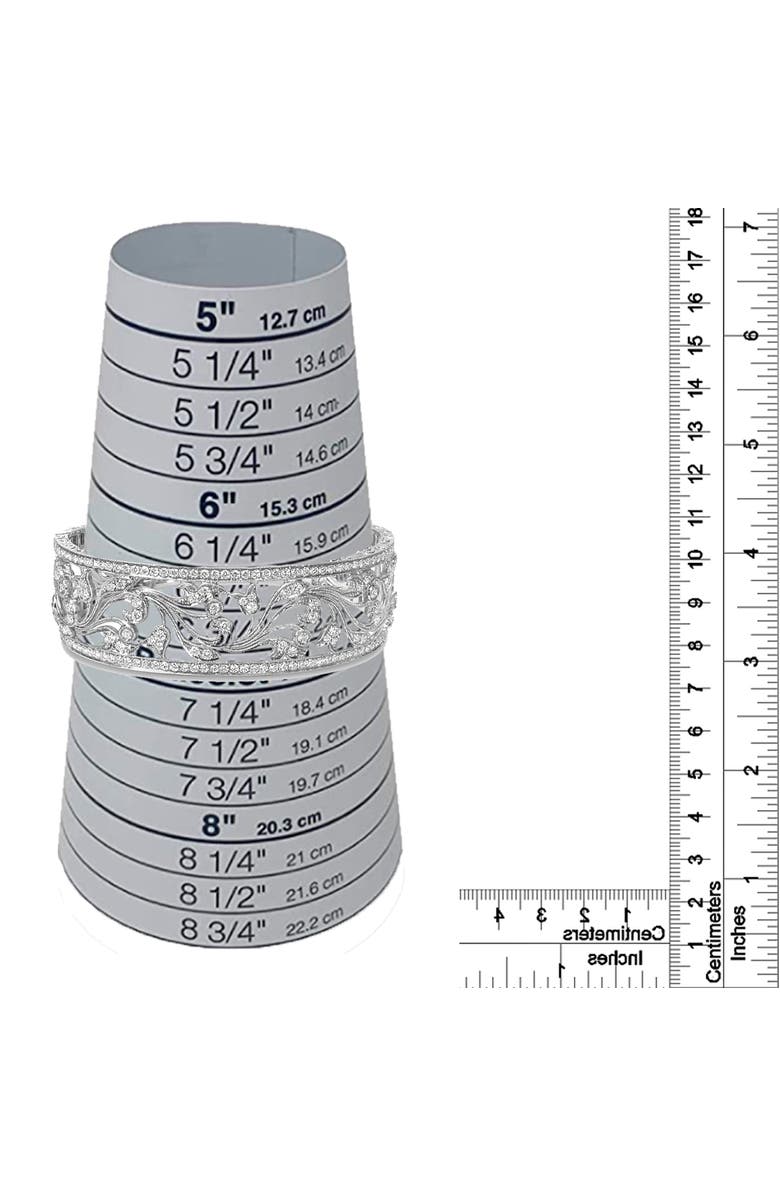 Haus of Brilliance 18K White Gold 3 1/4 Cttw Diamond Openwork Bangle Cuff Bracelet, Alternate, color, White