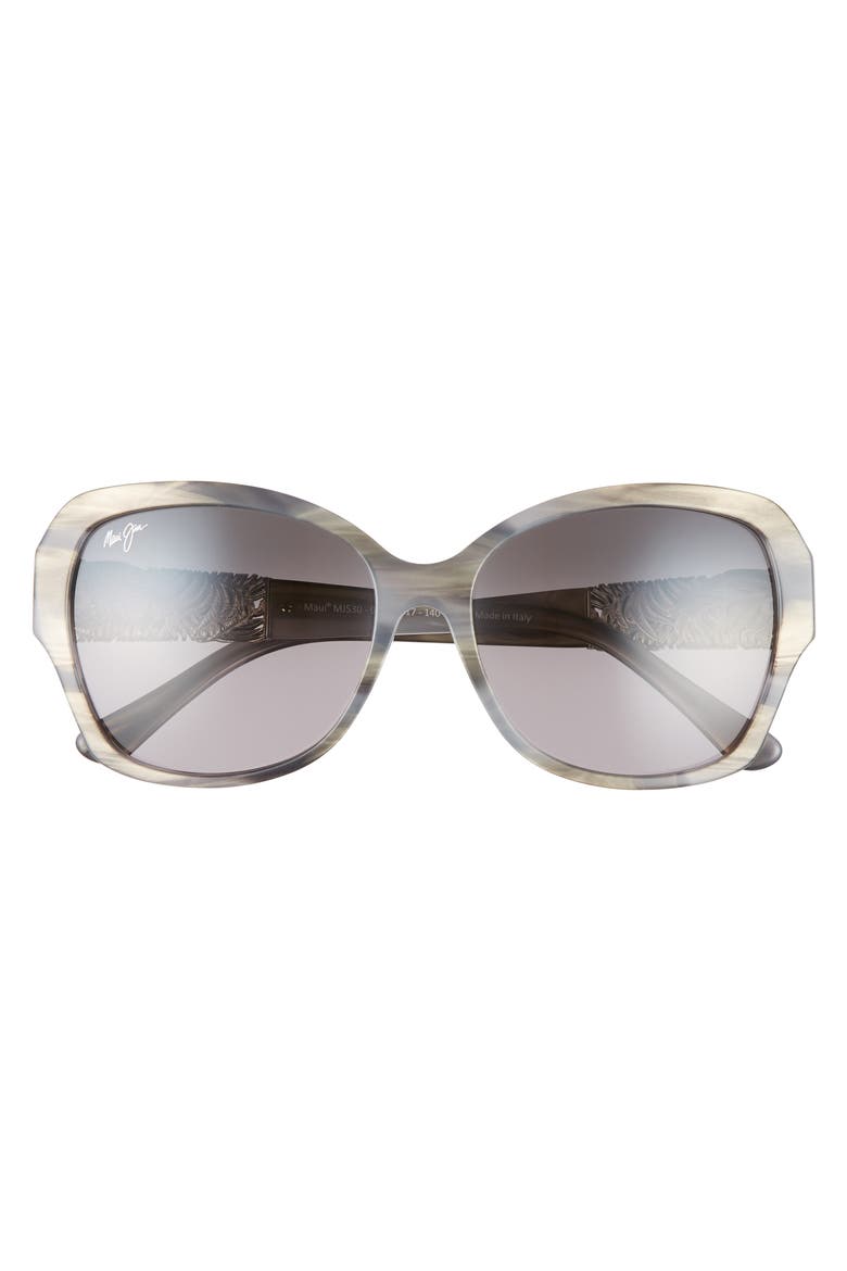 Swaying Palms 57mm PolarizedPlus2® Butterfly Sunglasses, Alternate, color, BLUE GREY PEARL/ WHITE GOLD