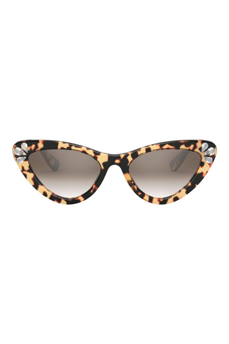 55mm Butterfly Cat Eye Sunglasses, Main, color, LITE HAVANA