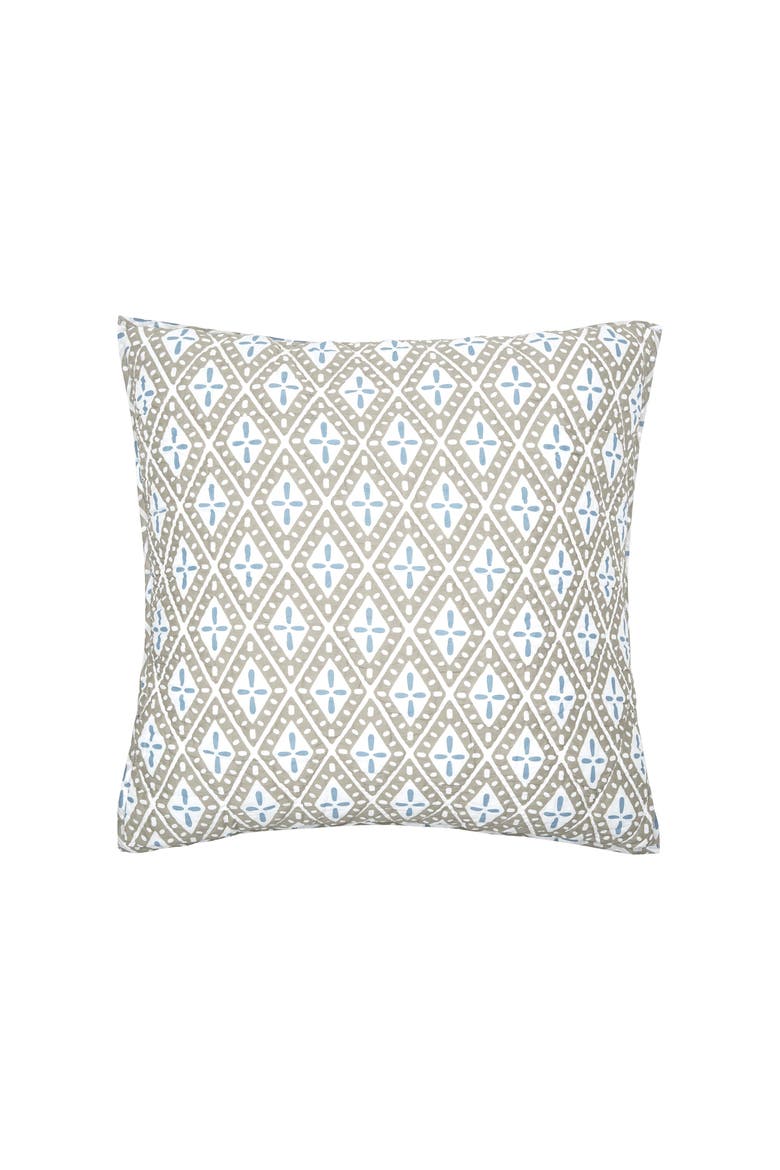 26" x 26" Liam Sky Handcrafted Cotton Euro Sham - Machine Washable, Main, color, Blue