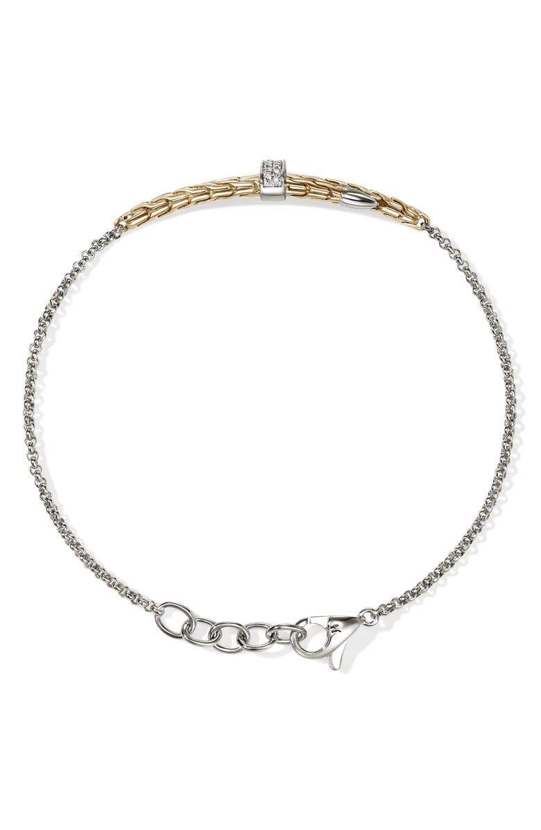 John Hardy SPEAR STATION BRACELET GOLD, Alternate, color, Silver And Gold