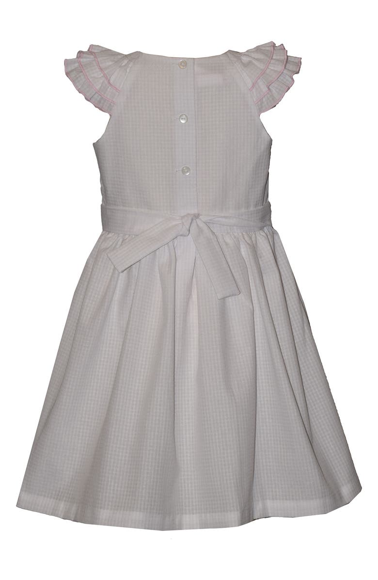 GERSON & GERSON Kids' Rose Embroidered Smocked Dress, Alternate, color, White